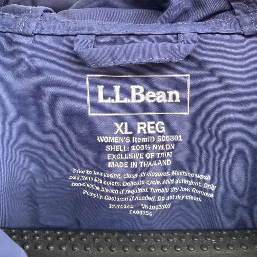 LL Bean Anorak Windbreaker Jacket Womens XL Multi Color Block Hooded Pullover - Picture 6 of 6